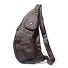 Mans Chest Bags Cowhide Leather Crossbody Bags Leisure Messenger Sling Bags