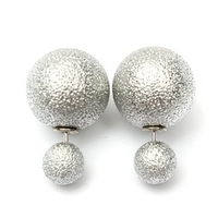 Matte Wrinkle Double Sides Round Ball Stud Earrings