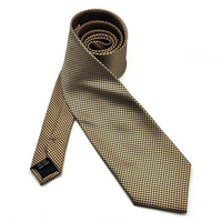 Mature Business Man Jacquard Woven Silk Ties Geometric Grid Pattern Neckties