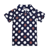 Maven Lovely Wave Point Lapel Baby Children Boy Cotton Short Sleeve