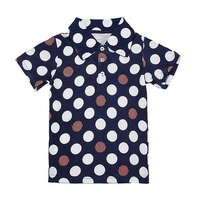 Maven Lovely Wave Point Lapel Baby Children Boy Cotton Short Sleeve