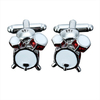 Men 3D Red White Drum Pattern Cufflinks Wedding Gift Suit Shirt Accessories