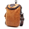 Men 6 Inch Vintage Zipper Genuine Leather Phone Bag Crossbody Bag