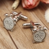 Men Alarm Clock Pattern Wedding Groom Shirt Cufflinks