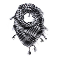 Men Arab Shemagh Keffiyeh Military Palestine Scarf Grid Shawl Wraps
