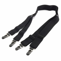 Men Black Military Y Shirt Socks Stays Adjustable Garter