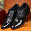 Men Black Pointed Toe Lace Up Color Match Formal Office Shoes