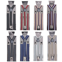 Men Boys Stripe Elastic Suspender Y-Back Adjustabel Clips Pants Accessories