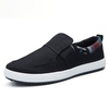 Men British Style Canvas Elastic Band Slip On Lazy Shoes Breathable Loafers
