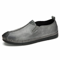 Men British Style Retro Stitching Low-top Elastic Panels Slip-on Casual Shoes