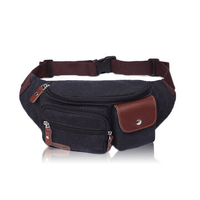 Men Business Casual Canvas Multifunctional Portable Crossbody Bags Waist Bag