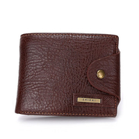 Men Business Casual Genuine Leather Black Coffee Short Wallet Purse Card Holders