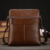 Men Business Casual Microfibric Leather Khaki Brown Shoulder Crossbody Bag Briefcase
