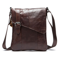 Men Business Genuine Leather Casual Khaki Coffee Black Shoulder Crossbody Bag