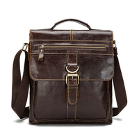 Men Business Genuine Real Leather Casual Coffee Messenger Crossbody Bag Handbag Briefcase