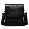Men Business Retro PU Alligator Grain Black Brown Shoulder Crossbody Messenger Bag Briefcase