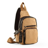 Men Canvas Casual PU Leather Chest Bag Shoulder Bag Crossbody Bags