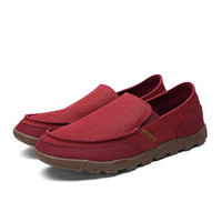Men Canvas Casual Shoes Breathable Slip On Loafers Wear-Resisting Rubber Outside Shoes