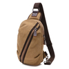 Men Canvas Casual Small Outdoor Zipper Black Coffee Khaki Shoulder Chest Crossbody Bag