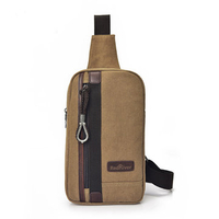 Men Canvas Chest Bag Zipper Special Design Stylish Crossbody Bag