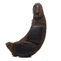 Men Canvas Crossbody Bag Multi-zipper Complex Chest Pack