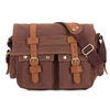 Men Canvas Microfibric Leather Casual Outdoor Messenger Shoulder Bag Crossbody Bag