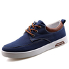 Men Canvas Pure Color Breathable Skateboarding Shoes Lace Up Trainers