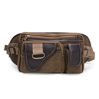 Men Canvas Sport Outdoor Casual Zipper Chest Waist Bags