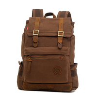 Men Canvas Sports Travel Shoulder Bag Outdoor Bag Multi-pocket Backpack
