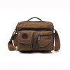 Men Canvas Travel Casual Crossbody Bag Mul-ti Pockets Shoulder Bag