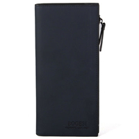 Men Casaul Business Dark Blue Long Zipper Wallet Casual Cards Cash Phone Purse