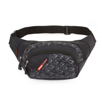 Men Casual Nylon Grid Outdoor Sports Waist Bag Crossbody Bag