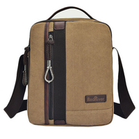 Men Casual Canvas Business Zipper Multi-pocket Shoulder Bags Crossbody Bags