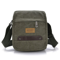 Men Casual Canvas Sling Bag Vintage Crossbody Bag Patchwork Shoulder Bag