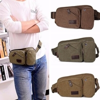 Men Casual Canvas Sport Outdoor Leisure Waist Bag