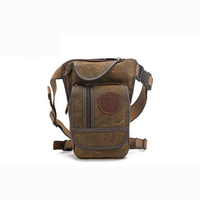 Men Casual Canvas Travel Climbing Drop Waist Bags Multi-pocket Leg Bags