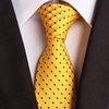 Men Classic Black&Gold Striped Tie Woven Jacquard Silk Suits Necktie