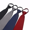 Men Classic Narrow Neck Tie Striped Zipper Lazy Necktie Wedding Party Gift