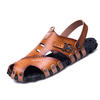Men Closed Toe Rivet Decoration Breathable Soft Light Beach Leather Sandals