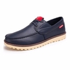 Men Color Match Dark Blue Pu British Style Lace Up Casual Shoes