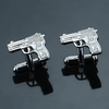 Men Copper Gun Pistol Pattern Cufflinks Wedding Gift Suit Shirt Accessories
