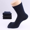 Men Cotton Casual Solid Color Breathable Deodorant Middle Tube Five Toes Socks