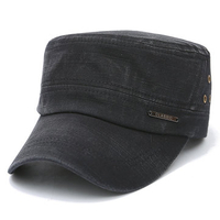 Men Cotton Flat Vintage Washed Army Cap Casual Airhole Stitching Visors Baseball Hat Adjustable