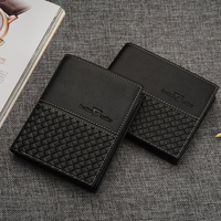 Men Cowhile Pu Casual Short Horizontal Vertical Wallet