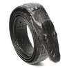 Men Crocodile Skin Imitation Second Floor Cowhide Leather Alloy Adjustable Buckle Belt