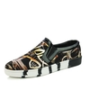 Men Doodles Pattern Slip On Flat Canvas Color Match Loafers