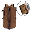 Men Dual-Use Canvas Bucket Backpack Jungle Climbing Bag Laptop Backpack Rucksack Duffel Bag