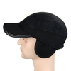 Men Earflaps Baseball Cap Woolen Plaid Warmer Earmuffs Thicken Outdoor Casual Hats