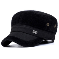 Men Earflaps Earmuffs Artificial Mink Fur Flat Baseball Cap Warmer Thicken Outdoor Casual Hats