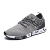 Men Elastic Flyknit Fabric Light Running Sneakers Lace Up Casual Sneakers